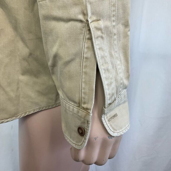 Rare Polo By Ralph Lauren Cotton Pheasant Patch Back Graphic Print Shirt Khaki L - Picture 10 of 17